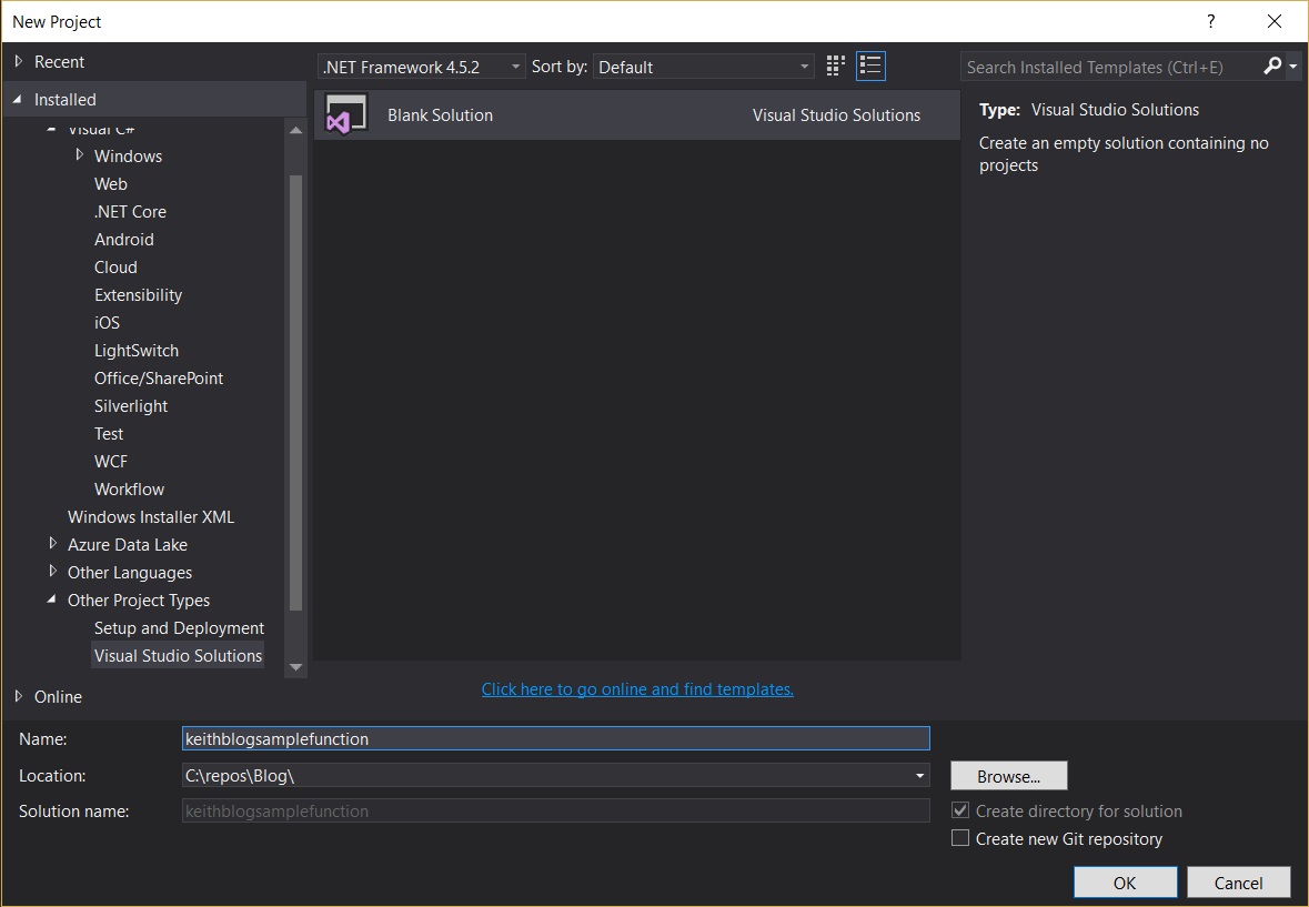 Visual Studio Solution Setup