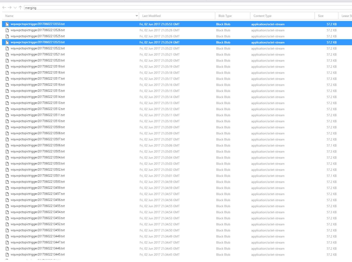 Looking at the blob output