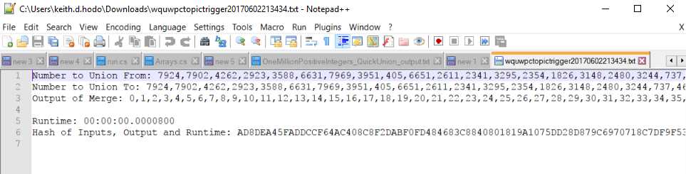 Inspecting WQUWPC Output